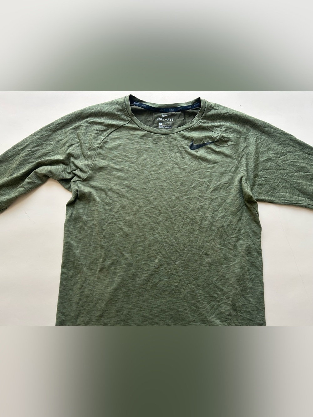 Nike Olive Crew Long Sleeve Shirt - Dark Green size s - Picture 3 of 9